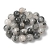 Natural Tourmalinated Quartz Beads Strands G-F818-A09-16mm-3