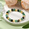 8mm Round Natural African Turquoise(Jasper) & Green Aventurine BJEW-JB10625-01-2