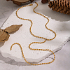 Elegant 304 Stainless Steel Rice Chain Y-Shaped Necklaces for Women DQ6451-2