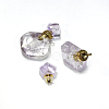 Rhombus Natural Amethyst Perfume Bottle Pendants G-H241-01D-G-01-2