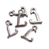 Gunmetal Plated Alloy Letter Pendants PALLOY-P097-03-L-2