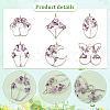 6Pcs 6 Styles Natural Amethyst Copper Wire Wrapped Chip Big Pendants G-PH0002-16-4