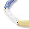 Acrylic Curved Tube Beaded Stretch Bracelet for Women BJEW-JB08374-6
