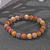 Natural Mookaite Beaded Stretch Bracelets X-BJEW-Q692-52-8mm-7