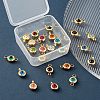 24Pcs 12 Colors 304 Stainless Steel Rhinestone Charms & Links connectors STAS-LS0001-28G-5