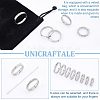 24Pcs 8 Size 201 Stainless Steel Grooved Finger Rings Set for Men Women RJEW-UN0002-40-5