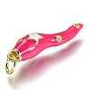 Brass Enamel Pendants KK-B026-15G-B-3
