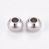 Tarnish Resistant 304 Stainless Steel Smooth Round Spacer Beads X-STAS-M006-01D-2