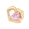 Brass Micro Pave Cubic Zirconia Charms ZIRC-P122-01C-G02-2