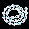 Handmade Evil Eye Lampwork Beads Strands LAMP-WH0006-06G-2