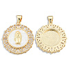 Brass Micro Pave Clear Cubic Zirconia Pendants KK-N227-100D-1