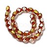 Handmade Gold Foil and Silver Foil Lampwork Flat Round Beads FOIL-C001-02D-2