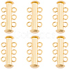 6Pcs Brass Slide Lock Clasps KK-BBC0027-58B-1