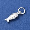 925 Sterling Silver Fish Charms with Jump Rings STER-E071-01S-07-2