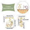 12 Sets 2 Colors Brass Toggle Clasps KK-AR0003-11-2