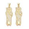 Religion Brass Micro Pave Clear Cubic Zirconia Pendants KK-N287-46D-G-1