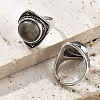 Natural Labradorite Adjustable Rings G-P560-03AS-05-2