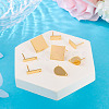 8Pcs 4 Styles Brass Stud Earring Findings EJEW-TA0001-65-4
