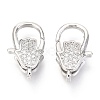 Brass Micro Pave Cubic Zirconia Lobster Claw Clasps ZIRC-O038-24P-1