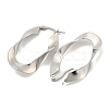 Tarnish Resistant 202 Stainless Steel Irregular Oval Hoop Earring EJEW-H003-10P-2
