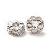 Brass Clear Cubic Zirconia Spacer Beads KK-G420-22P-2