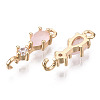 Brass Micro Pave Cubic Zirconia Links Connectors X-KK-R111-007-A07-2
