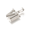 304 Stainless Steel Micro Pave Cubic Zirconia Pendants STAS-H228-02P-07-2