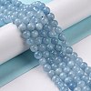 Round Natural Aquamarine Bead Strands G-F289-03-6mm-4