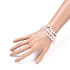 Chips Natural Rose Quartz & Morganite & Howlite Beaded Stretch Bracelets Sets BJEW-JB05332-04-4