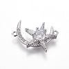 Brass Micro Pave Cubic Zirconia Links ZIRC-L078-024P-NR-1
