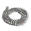 Opaque Solid Color Electroplate Glass Beads Strands EGLA-A039-P4mm-B14-2