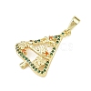 Christmas Brass Micro Pave Cubic Zirconia Pendants LS-KK-H518-03C-G-2
