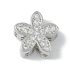 Rack Plating Brass Micro Pave Clear Cubic Zirconia Beads KK-A220-11A-P-1