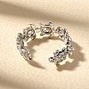 Brass Micro Pave Clear Cubic Zirconia Cuff Rings for Women RJEW-Q008-13P-5