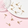 SHEGRACE Brass Micro Pave Cubic Zirconia Stud Earrings XGRQ4N531-709G-4
