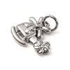 Brass Micro Pave Cubic Zirconia Pendants KK-P308-64P-2