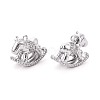 Brass Pave Clear Cubic Zirconia Pendants KK-T081-01P-2