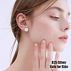 20Pcs 925 Sterling Silver Flat Round Stud Earring Findings STER-DC0001-28-6