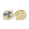 Brass Micro Pave Clear Cubic Zirconia Pendants KK-C045-28G-2