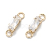 Brass Clear Cubic Zirconia Links Connectors ZIRC-G170-16G-2