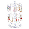 2-Tier Rotatable Round Plastic Earring Display Stands EDIS-WH0032-23-1