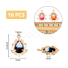 16Pcs 8 Colors Golden Tone Brass Pendants GLAA-DC0001-16-2