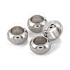 Tarnish Resistant Frosted 201 Stainless Steel European Beads STAS-B020-13P-1