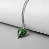 Handmade Lampwork Heart Pendant 201 Stainless Steel Cable Chain Necklaces for Women WGA30C4-04-1