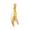 316L Stainless Steel Micro Pave Clear Cubic Zirconia Pendants STAS-S160-01G-1
