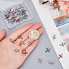 36Pcs 6 Styles Cross Alloy Rhinestone Cabochons MRMJ-CP0001-30B-3