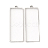 Non-Tarnish 304 Stainless Steel Open Back Bezel Rectangle Pendants STAS-Z040-06B-P-1
