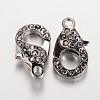 Alloy Glass Rhinestone Lobster Claw Clasps ZIRC-F022-63B-1