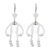 Bowknot with Star Natural Shell & Glass Seed Dangle Earring EJEW-MZ00123-1