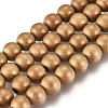 PVD Vacuum Plating Magnetic Synthetic Hematite Beads Strands G-I276-02B-6mm-3